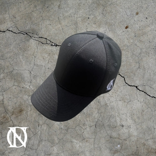 Black baseball cap with the OFFEND logo and OFFEND text