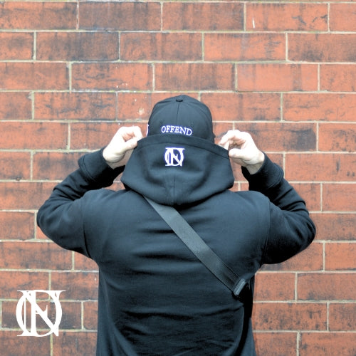 Black hoodie with 'OFFEND' text and OFFEND logo
