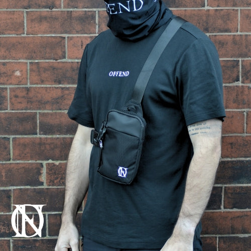 Black t-shirt with OFFEND text and OFFEND logo